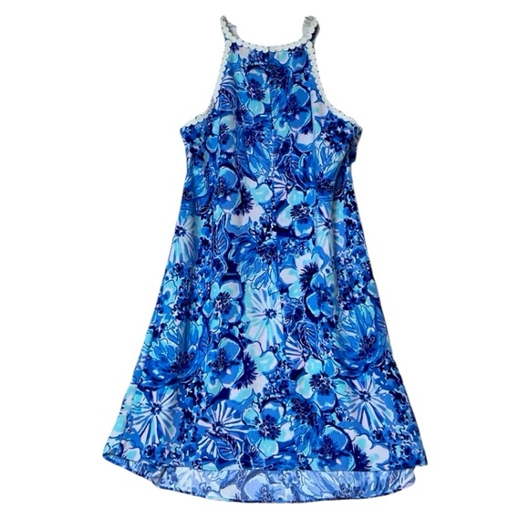 Lilly Pulitzer Blue and White Mini Dress with Crochet Detail - Picture 4 of 7